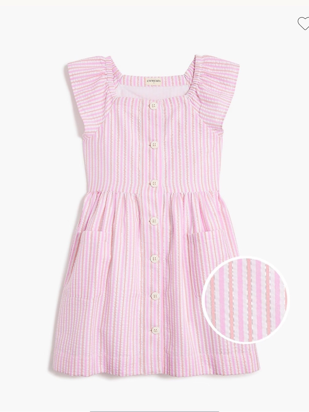 Crewcuts Girls' shimmer seersucker button-front dress • size 7 • BX140